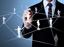 Man drawing people and how they are connected